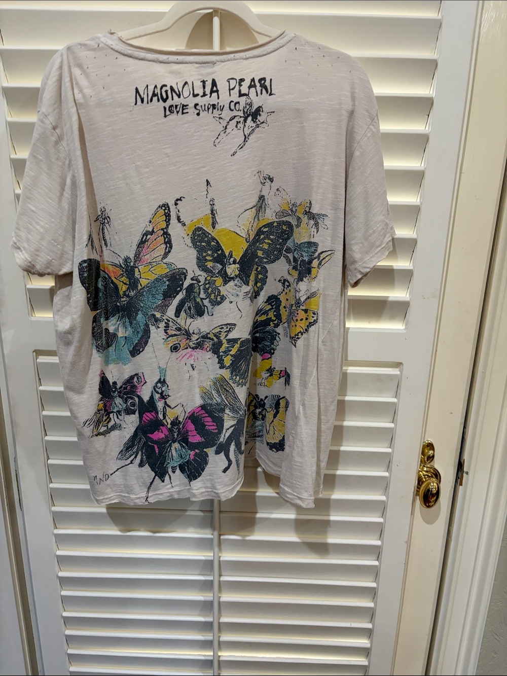 Magnolia Pearl Pink & Light Cream Butterfly Graphic Tee - Picture 2 of 4